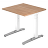 Scrivania regolabile in altezza XTRA XB 8 WC in look noce con struttura bianca di hjh OFFICE PRO