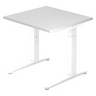 Scrivania regolabile in altezza XTRA XB 8 WW in bianco con piano quadrato di hjh OFFICE PRO