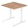 Scrivania regolabile in altezza XTRA XB 8 WW con piano in noce e struttura bianca di hjh OFFICE PRO