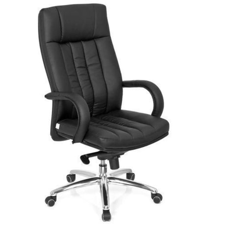 Sedia girevole XXL G 300 in ecopelle nera con imbottitura trapuntata di hjh OFFICE