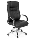 Sedia girevole XXL G 600 nera con rivestimento in ecopelle e base cromata di hjh OFFICE