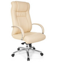 Sedia girevole XXL G 600 in ecopelle beige con braccioli in cromo di hjh OFFICE