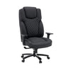 Sedia girevole XXL Pullmann Gen2 in ecopelle nera con cuciture a diamante e braccioli di hjh OFFICE