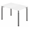 Scrivania regolabile in altezza YAMA 12 G con piano bianco e gambe grigie di hjh OFFICE PRO