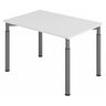 Scrivania regolabile in altezza YAMA 12 G con piano bianco e gambe grigie di hjh OFFICE PRO
