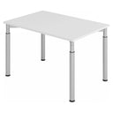 Scrivania regolabile in altezza YAMA 12 S con piano grigio e gambe argentate di hjh OFFICE PRO