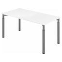 Scrivania regolabile in altezza YAMA 16 G con piano bianco e gambe grigie di hjh OFFICE PRO