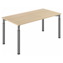 Scrivania regolabile in altezza YAMA 16 G effetto rovere con gambe grigio grafite di hjh OFFICE PRO
