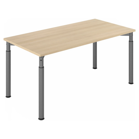 Scrivania regolabile in altezza YAMA 16 G effetto rovere con gambe grigio grafite di hjh OFFICE PRO