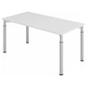 Scrivania regolabile in altezza YAMA 16 S con piano grigio e gambe argentate di hjh OFFICE PRO