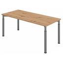 Scrivania regolabile in altezza YAMA 19 G in rovere nodoso con gambe grigie di hjh OFFICE PRO