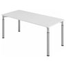 Scrivania regolabile in altezza YAMA 19 S con piano grigio e gambe argentate di hjh OFFICE PRO