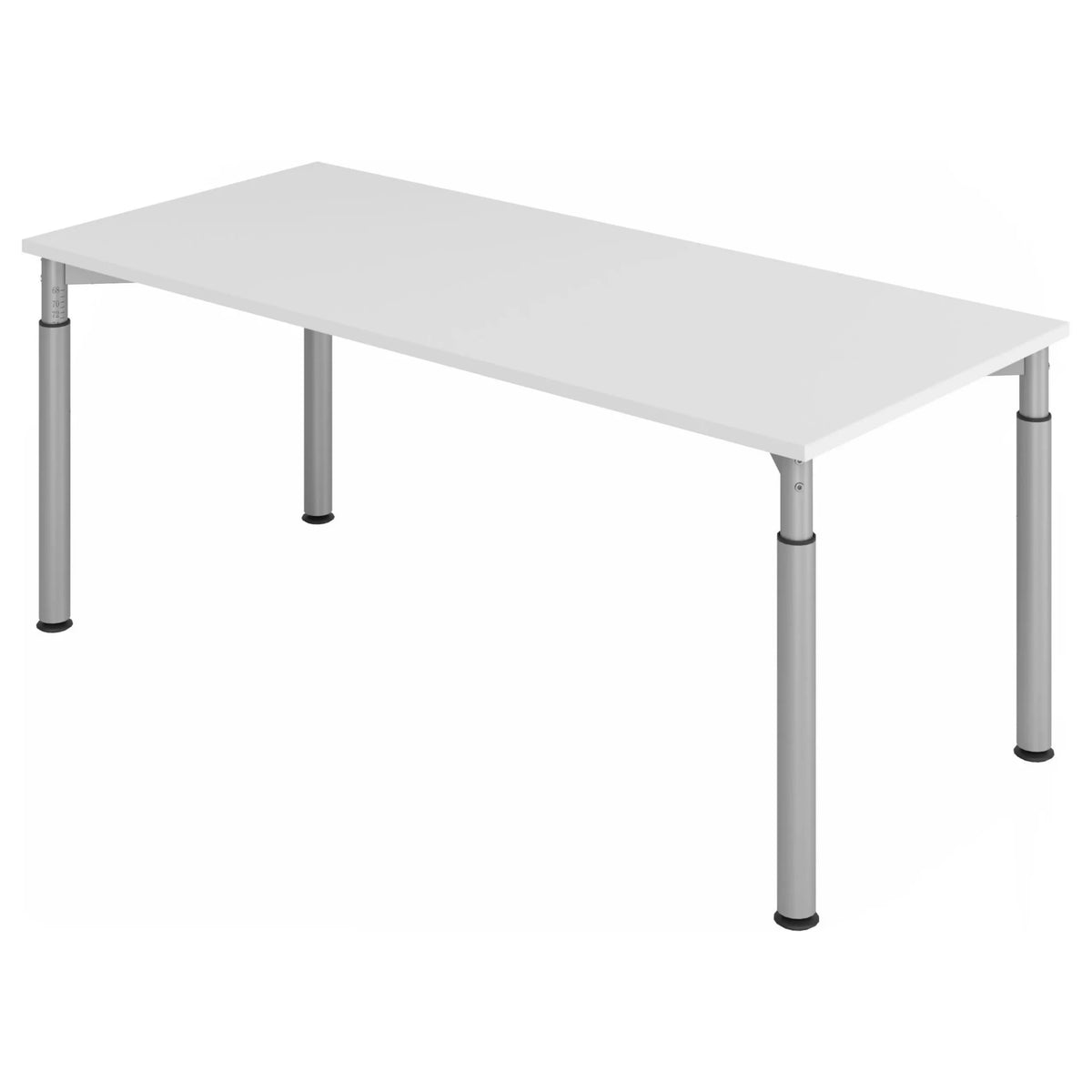 Scrivania regolabile in altezza YAMA 19 S con piano grigio e gambe argentate di hjh OFFICE PRO