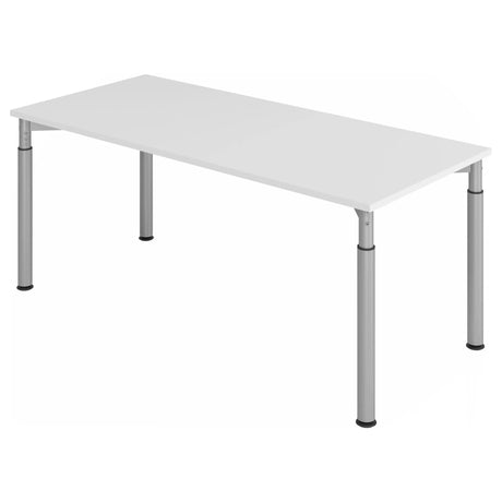 Scrivania regolabile in altezza YAMA 19 S con piano grigio e gambe argentate di hjh OFFICE PRO