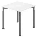 Scrivania regolabile in altezza YAMA 8 G con piano bianco e gambe grigie di hjh OFFICE PRO