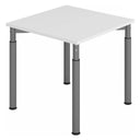 Scrivania regolabile in altezza YAMA 8 G con piano bianco e gambe grigie di hjh OFFICE PRO