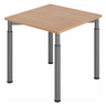 Scrivania regolabile in altezza YAMA 8 G con piano in legno marrone chiaro e gambe grigie di hjh OFFICE PRO