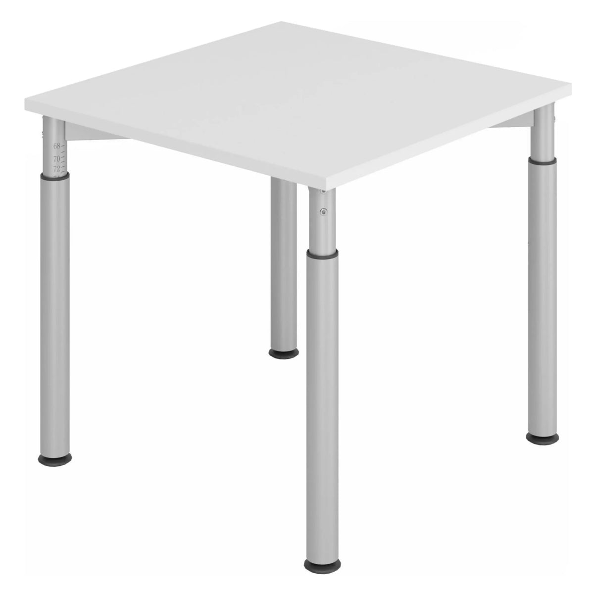Scrivania regolabile in altezza YAMA 8 S in grigio e argento con piano quadrato di hjh OFFICE PRO