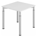 Scrivania regolabile in altezza YAMA 8 S in grigio e argento con piano quadrato di hjh OFFICE PRO