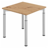 Scrivania regolabile in altezza YAMA 8 S in rovere rustico con gambe argentate di hjh OFFICE PRO