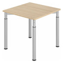 Scrivania regolabile in altezza YAMA 8 S effetto rovere con gambe argentate di hjh OFFICE PRO