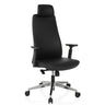 Poltrona professionale YUCANO I nera con poggiatesta e base a stella lucidata di hjh OFFICE