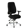 Sedia da ufficio professionale ZENIT COMFORT nera con braccioli e base lucida di hjh OFFICE