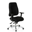 Sedia da ufficio professionale ZENIT COMFORT nera con braccioli e base lucida di hjh OFFICE