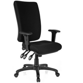 Sedia da ufficio professionale ZENIT HIGH nera con braccioli e cinque rotelle di hjh OFFICE