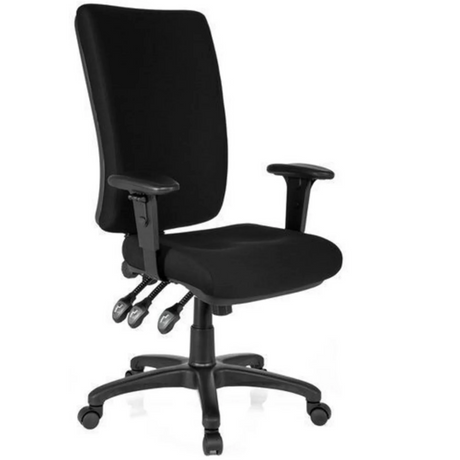 Sedia da ufficio professionale ZENIT HIGH nera con braccioli e cinque rotelle di hjh OFFICE