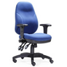 Sedia da ufficio professionale ZENIT PRO con rivestimento in tessuto blu, braccioli regolabili e base nera di hjh OFFICE