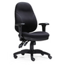 Sedia da ufficio professionale ZENIT PRO con rivestimento in tessuto nero, braccioli e base a ruote di hjh OFFICE