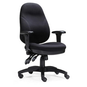 Sedia da ufficio professionale ZENIT PRO con rivestimento in tessuto nero, braccioli e base a ruote di hjh OFFICE