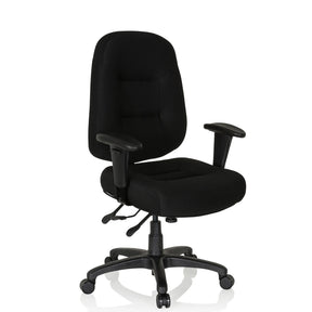 Sedia da ufficio professionale ZENIT XXL nera con imbottitura e braccioli di hjh OFFICE