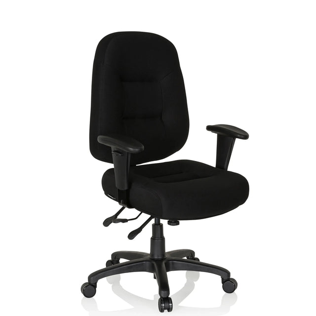 Sedia da ufficio professionale ZENIT XXL nera con imbottitura e braccioli di hjh OFFICE