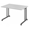 Scrivania regolabile in altezza ZENO 12 G in grigio e grafite con struttura a T di hjh OFFICE PRO