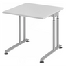 Scrivania regolabile in altezza ZENO 8 S in grigio e argento con piano quadrato di hjh OFFICE PRO