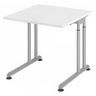 Scrivania regolabile in altezza ZENO 8 S con piano bianco e struttura argento di hjh OFFICE PRO
