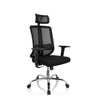 Sedia Home Office ZH 200 nera con schienale in rete e poggiatesta di hjh OFFICE